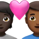 Couple With Heart: Person, Man, Dark Skin Tone, Medium-Dark Skin Tone