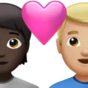 Couple With Heart: Person, Man, Dark Skin Tone, Medium-Light Skin Tone