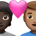Couple With Heart: Person, Man, Dark Skin Tone, Medium Skin Tone