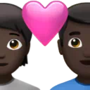 Couple With Heart: Person, Man, Dark Skin Tone