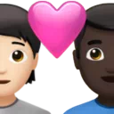 Couple With Heart: Person, Man, Light Skin Tone, Dark Skin Tone