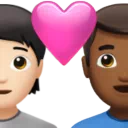 Couple With Heart: Person, Man, Light Skin Tone, Medium-Dark Skin Tone