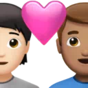 Couple With Heart: Person, Man, Light Skin Tone, Medium Skin Tone