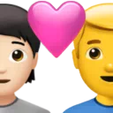 Couple With Heart: Person, Man, Light Skin Tone, No Skin Tone