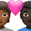 Couple With Heart: Person, Man, Medium-Dark Skin Tone, Dark Skin Tone