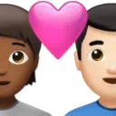Couple With Heart: Person, Man, Medium-Dark Skin Tone, Light Skin Tone