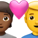 Couple With Heart: Person, Man, Medium-Dark Skin Tone, No Skin Tone