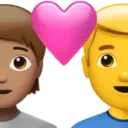 Couple With Heart: Person, Man, Medium Skin Tone, No Skin Tone