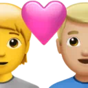Couple With Heart: Person, Man, No Skin Tone, Medium-Light Skin Tone
