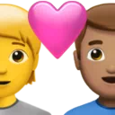 Couple With Heart: Person, Man, No Skin Tone, Medium Skin Tone