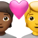 Couple With Heart: Person, Person, Medium-Dark Skin Tone, No Skin Tone