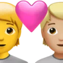 Couple With Heart: Person, Person, No Skin Tone, Medium-Light Skin Tone
