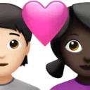 Couple With Heart: Person, Woman, Light Skin Tone, Dark Skin Tone
