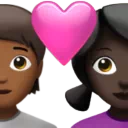 Couple With Heart: Person, Woman, Medium-Dark Skin Tone, Dark Skin Tone