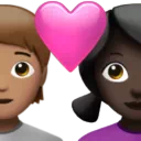 Couple With Heart: Person, Woman, Medium Skin Tone, Dark Skin Tone