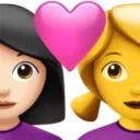 Couple With Heart - Woman: Light Skin Tone, Woman: No Skin Tone