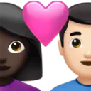 Couple with Heart: Woman, Man, Dark Skin Tone, Light Skin Tone