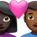 Couple with Heart: Woman, Man, Dark Skin Tone, Medium-Dark Skin Tone