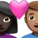 Couple with Heart: Woman, Man, Dark Skin Tone, Medium Skin Tone