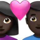 Couple with Heart: Woman, Man, Dark Skin Tone