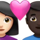 Couple with Heart: Woman, Man, Light Skin Tone, Dark Skin Tone