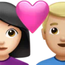 Couple with Heart: Woman, Man, Light Skin Tone, Medium-Light Skin Tone