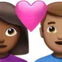 Couple with Heart: Woman, Man, Medium-Dark Skin Tone, Medium Skin Tone