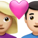 Couple with Heart: Woman, Man, Medium-Light Skin Tone, Light Skin Tone