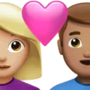 Couple with Heart: Woman, Man, Medium-Light Skin Tone, Medium Skin Tone