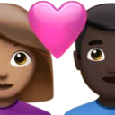 Couple with Heart: Woman, Man, Medium Skin Tone, Dark Skin Tone