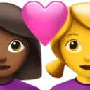 Couple With Heart - Woman: Medium-Dark Skin Tone, Woman: No Skin Tone