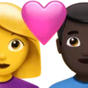Couple With Heart - Woman: No Skin Tone, Man: Dark Skin Tone