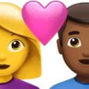 Couple With Heart - Woman: No Skin Tone, Man: Medium-Dark Skin Tone