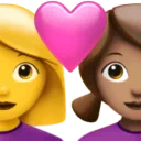 Couple With Heart - Woman: No Skin Tone, Woman: Medium Skin Tone