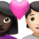 Couple With Heart: Woman, Person, Dark Skin Tone, Light Skin Tone
