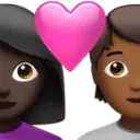 Couple With Heart: Woman, Person, Dark Skin Tone, Medium-Dark Skin Tone