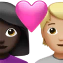 Couple With Heart: Woman, Person, Dark Skin Tone, Medium-Light Skin Tone