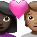 Couple With Heart: Woman, Person, Dark Skin Tone, Medium Skin Tone