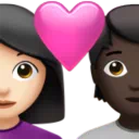 Couple With Heart: Woman, Person, Light Skin Tone, Dark Skin Tone