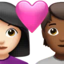 Couple With Heart: Woman, Person, Light Skin Tone, Medium-Dark Skin Tone