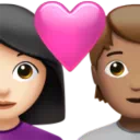 Couple With Heart: Woman, Person, Light Skin Tone, Medium Skin Tone