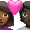 Couple With Heart: Woman, Person, Medium-Dark Skin Tone, Dark Skin Tone