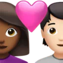 Couple With Heart: Woman, Person, Medium-Dark Skin Tone, Light Skin Tone