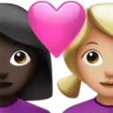 Couple with Heart: Woman, Woman, Dark Skin Tone, Medium-Light Skin Tone