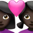Couple with Heart: Woman, Woman, Dark Skin Tone