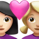 Couple with Heart: Woman, Woman, Light Skin Tone, Medium-Light Skin Tone