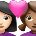 Couple with Heart: Woman, Woman, Light Skin Tone, Medium Skin Tone