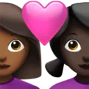 Couple with Heart: Woman, Woman, Medium-Dark Skin Tone, Dark Skin Tone