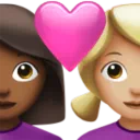 Couple with Heart: Woman, Woman, Medium-Dark Skin Tone, Medium-Light Skin Tone