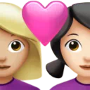 Couple with Heart: Woman, Woman, Medium-Light Skin Tone, Light Skin Tone